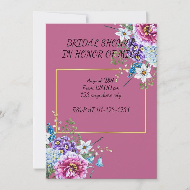 invitación a la ducha de novia (Anverso)