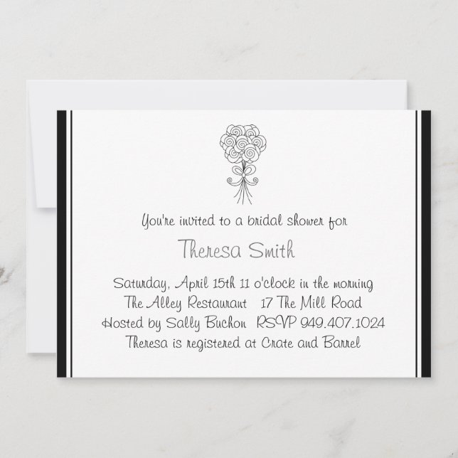 Invitación a la ducha de novia (Anverso)