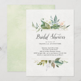 Invitación a la ducha de novia acuarela floral