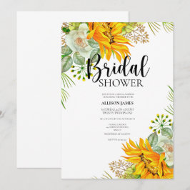 Invitación a la ducha de novia acuarela floral