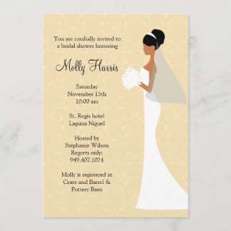 Invitación a la ducha de novia afroamericana