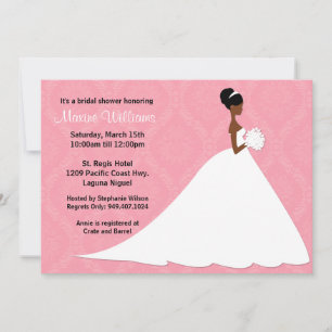 Invitación a la ducha de novia afroamericana