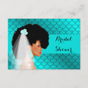 Invitación a la ducha de novia afroamericana negra
