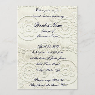 Invitación a la ducha de novia al estilo Grabado e
