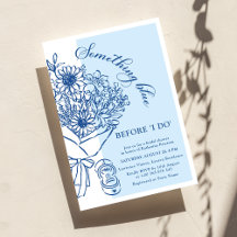 Invitación a la Ducha de Novia Algo Azul