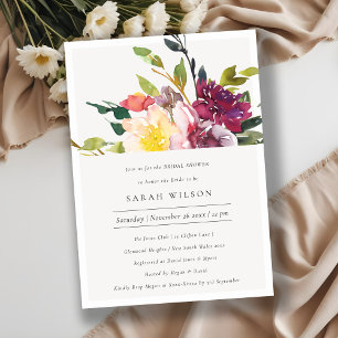 Invitación a la ducha de novia amarilla en Rubor b
