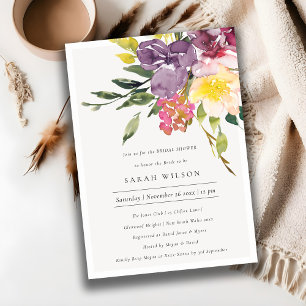 Invitación a la ducha de novia amarilla en Rubor b
