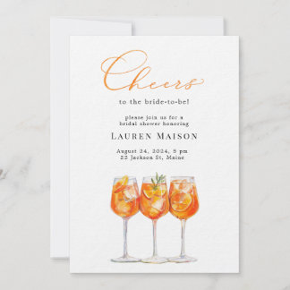 Invitación a la ducha de novia Aperol Spritz