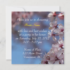 invitación a la ducha de novia, árbol floreciente 