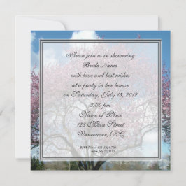 invitación a la ducha de novia, árbol floreciente 