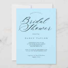 Invitación a la ducha de novia azul claro