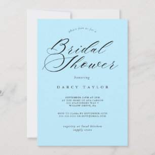 Invitación a la ducha de novia azul claro