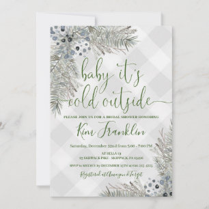 Invitación a la ducha de novia azul y gris