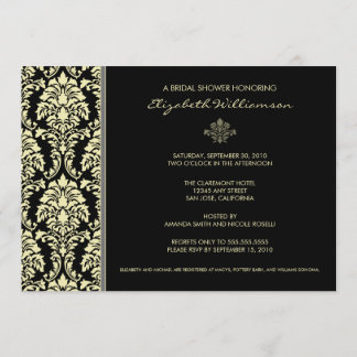 Invitación a la ducha de novia barroca clásica (éb