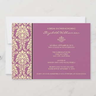 Invitación a la ducha de novia barroca clásica (li