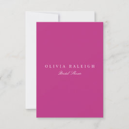 Invitación a la ducha de novia blanca y magenta