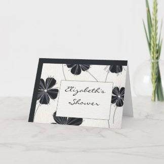 Invitación a la ducha de novia blanca y negra
