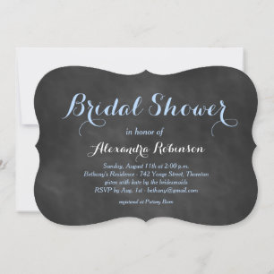 Invitación a la ducha de novia Blue Chalk