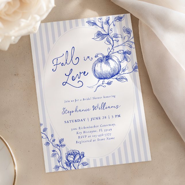 Invitación a la ducha de novia Blue Fall in Love (Subido por el creador)