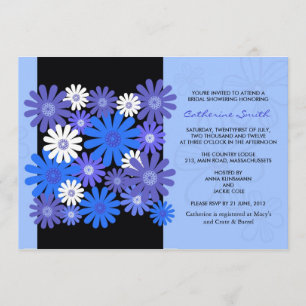 Invitación a la ducha de novia Blue Gerber Daisy