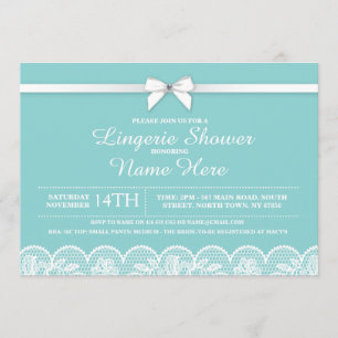 Invitación a la ducha de novia Blue White Lingerie