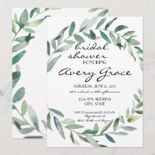 Invitación a la ducha de novia - Boda de verde