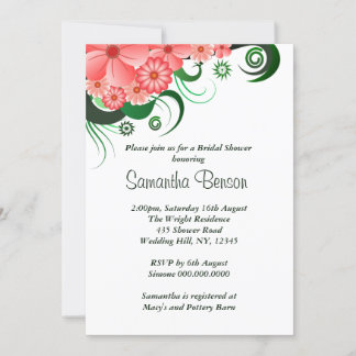 Invitación a la ducha de novia Boda Hibiscus Pink 