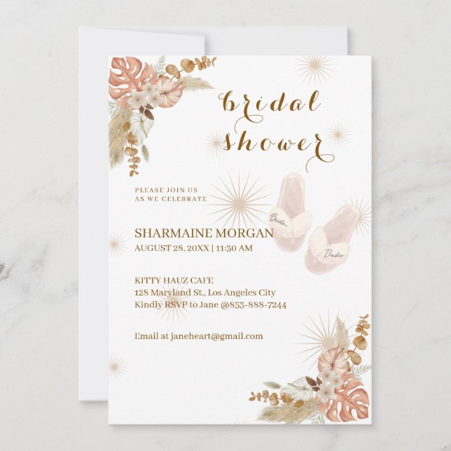 Invitación a la ducha de novia Boho Bliss (Anverso)
