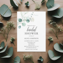 Invitación a la ducha de novia Boho Eucalyptus Gre