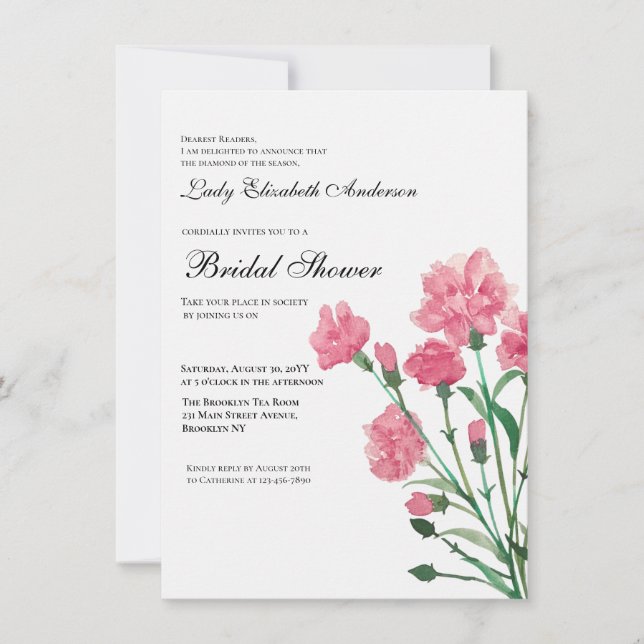 Invitación a la ducha de novia Boho Wildflower (Anverso)
