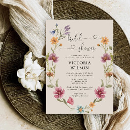 Invitación a la ducha de novia Boho Wildflower