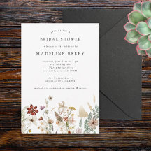Invitación a la ducha de novia Boho Wildflower