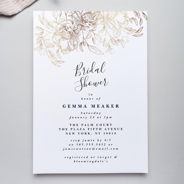 Invitación a la ducha de novia botánica elegante y (Subido por el creador)