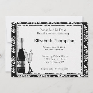 Invitación a la ducha de novia champagne