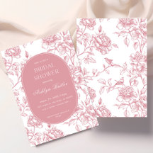 Invitación a la ducha de novia Chinoiserie color r