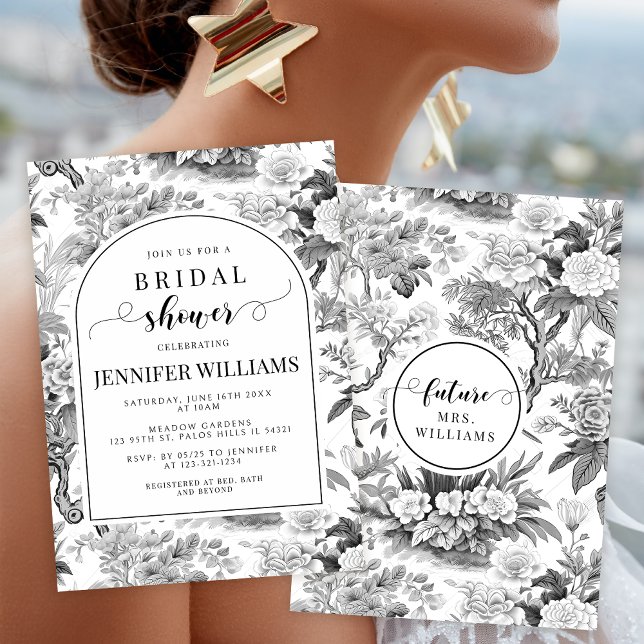 Invitación a la ducha de novia Chinoiserie en blan (Subido por el creador)