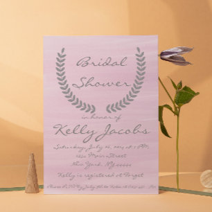 Invitación a la ducha de novia color agua rosa