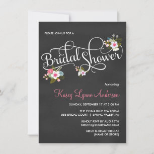 Invitación a la ducha de novia color rosa
