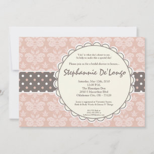 Invitación a la ducha de novia color rosa de lace 