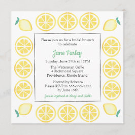 Invitación a la ducha de novia con acento verde