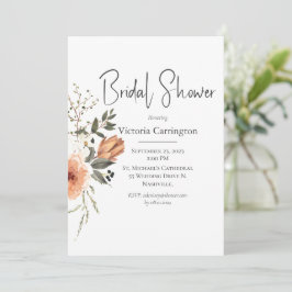 Invitación a la ducha de novia con acuarela floral