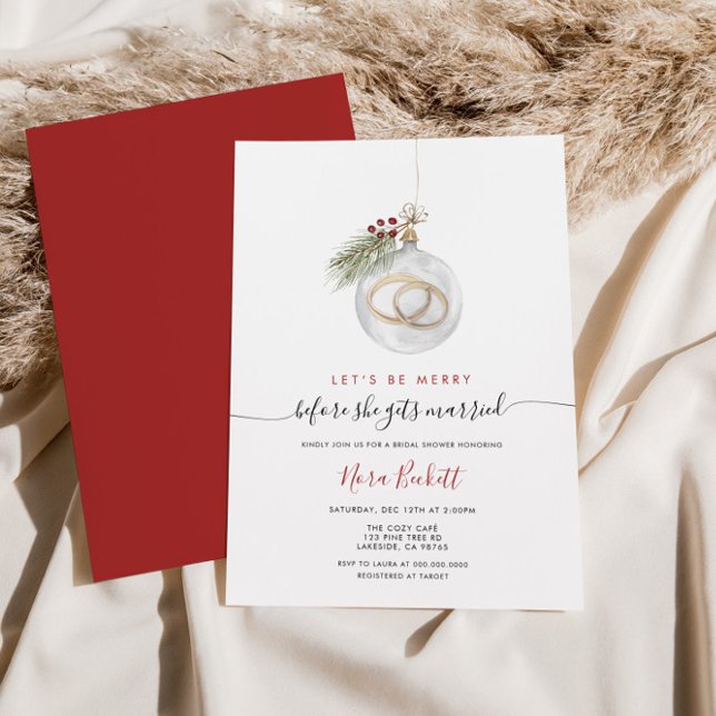 Invitación a la ducha de novia con adorno navideño (Subido por el creador)