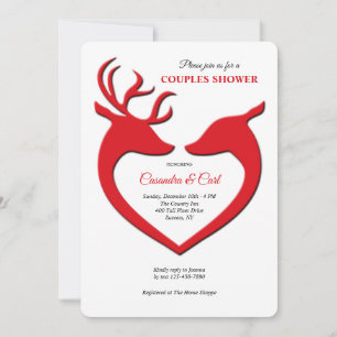Invitación a la ducha de novia con amor a los reno