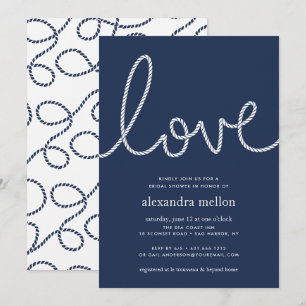 Invitación a la ducha de novia con amor notado