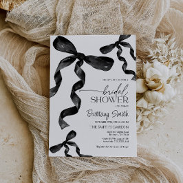 Invitación a la ducha de novia con arcos negros