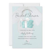 Invitación a la ducha de novia con azul turquesa