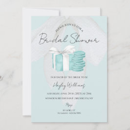 Invitación a la ducha de novia con azul turquesa