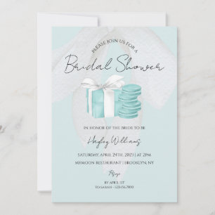 Invitación a la ducha de novia con azul turquesa