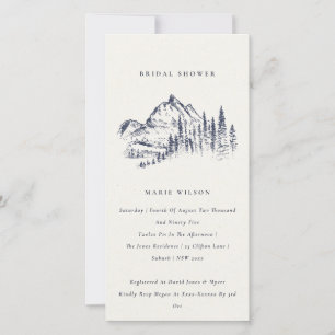 Invitación a la ducha de novia con boceto de monta