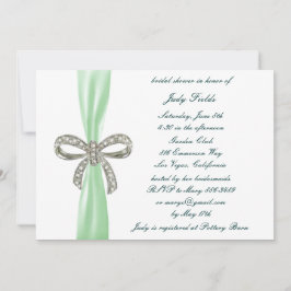 Invitación a la ducha de novia con bono verde